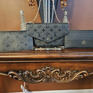 Black Monogram Wallet and Clutch Set